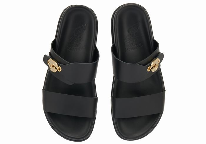 Black Women Ancient Greek Sandals Latria Slide Sandals | YYG9399AR