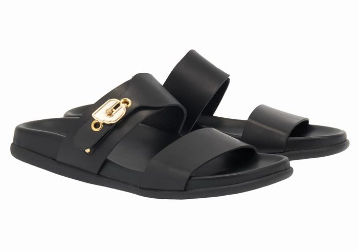 Black Women Ancient Greek Sandals Latria Slide Sandals | YYG9399AR