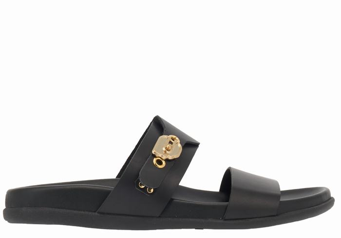 Black Women Ancient Greek Sandals Latria Slide Sandals | YYG9399AR