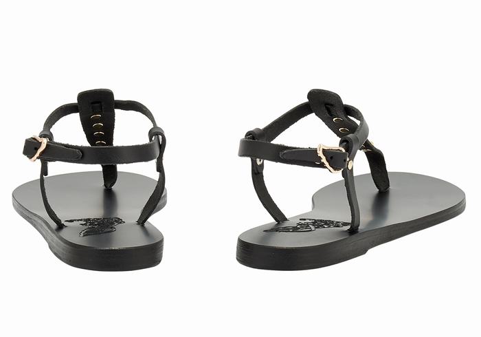 Black Women Ancient Greek Sandals Lito Bee Back-Strap Sandals | TSH1311HB