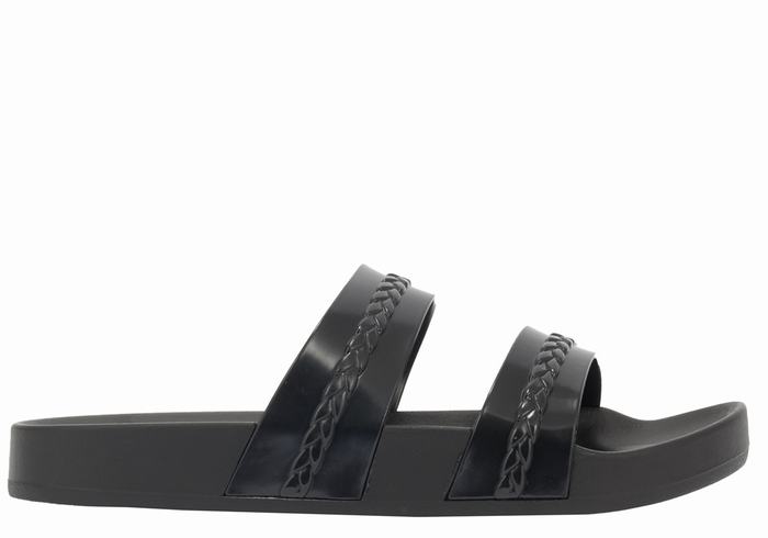 Black Women Ancient Greek Sandals Meli Slide Sandals | NMT3496ZG