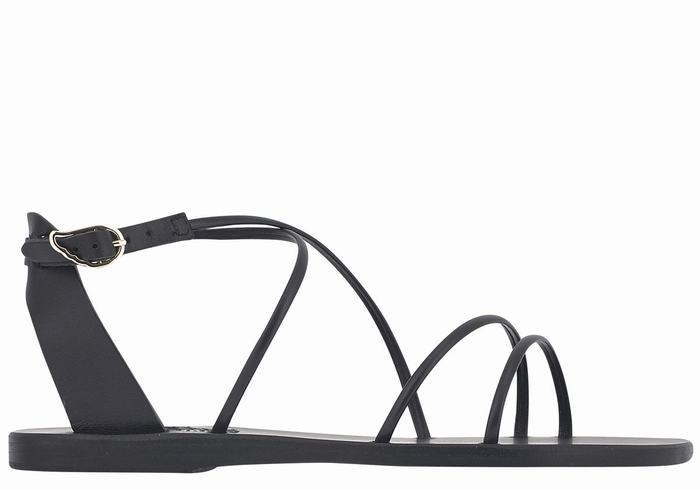 Black Women Ancient Greek Sandals Meloivia Ankle Strap Sandals | ZHW9015CM