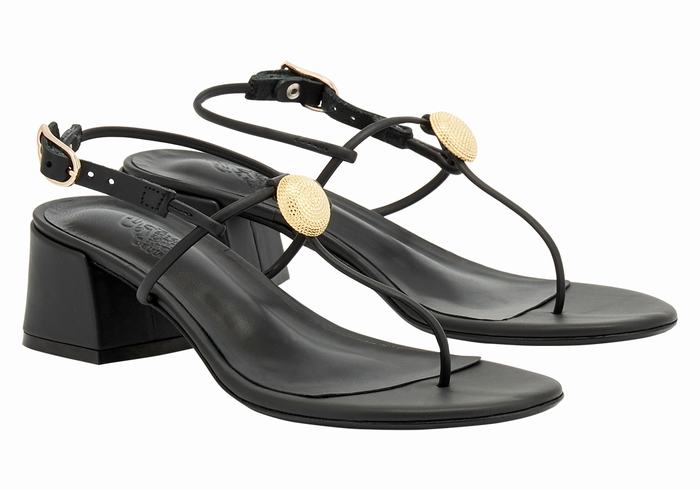 Black Women Ancient Greek Sandals Mistida Heeled Sandals | PWD511WX