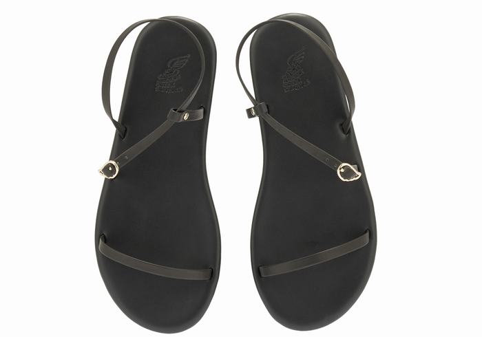 Black Women Ancient Greek Sandals Niove Back-Strap Sandals | FOL422LI