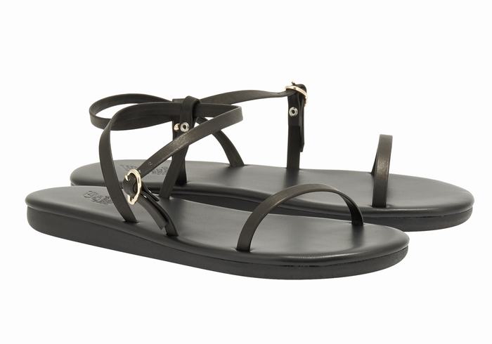 Black Women Ancient Greek Sandals Niove Back-Strap Sandals | FOL422LI