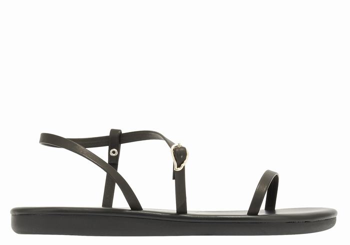 Black Women Ancient Greek Sandals Niove Back-Strap Sandals | FOL422LI