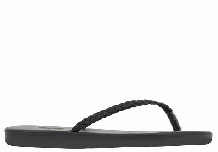 Black Women Ancient Greek Sandals Plage Flip Flop Braided Sandals | QPR4975KR