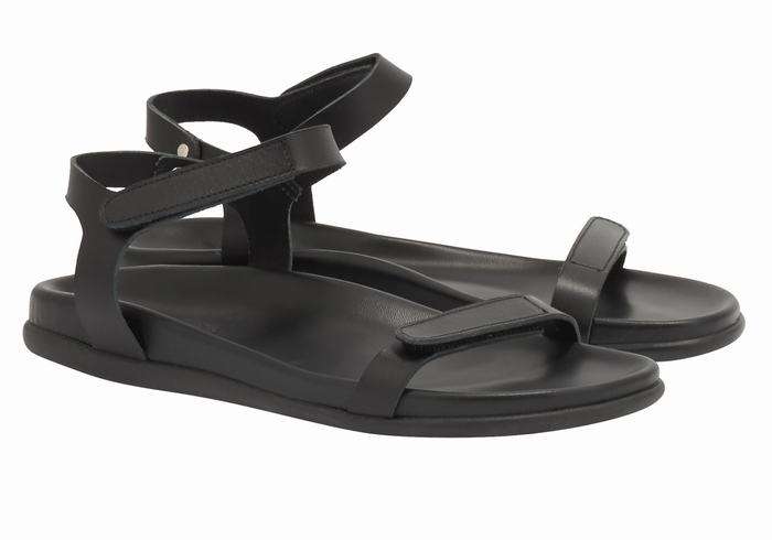 Black Women Ancient Greek Sandals Poros Back-Strap Sandals | CXW8046TR