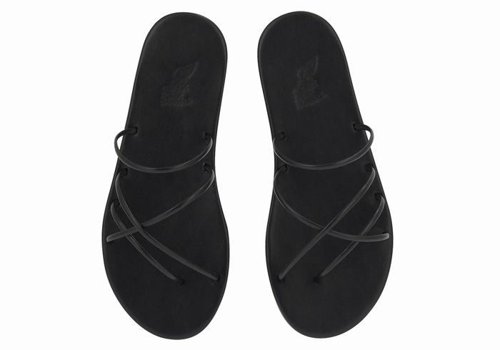 Black Women Ancient Greek Sandals Pu Slide Sandals | PYB3092PL