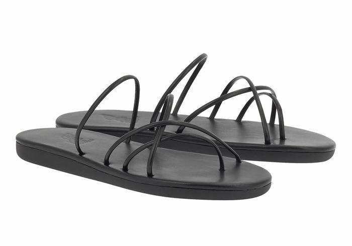 Black Women Ancient Greek Sandals Pu Slide Sandals | PYB3092PL