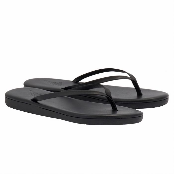 Black Women Ancient Greek Sandals Saionara Flip Flops | KKW6875GX