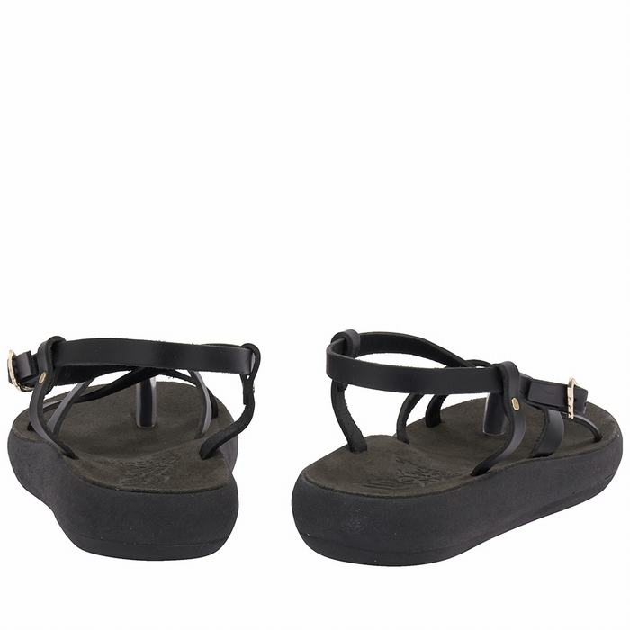 Black Women Ancient Greek Sandals Semele Comfort Back-Strap Sandals | BWU5917LM