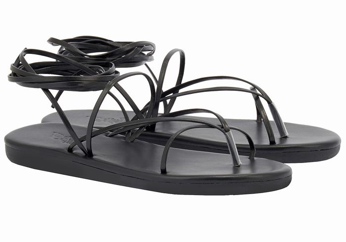 Black Women Ancient Greek Sandals String Gladiator Sandals | FGB3845DG