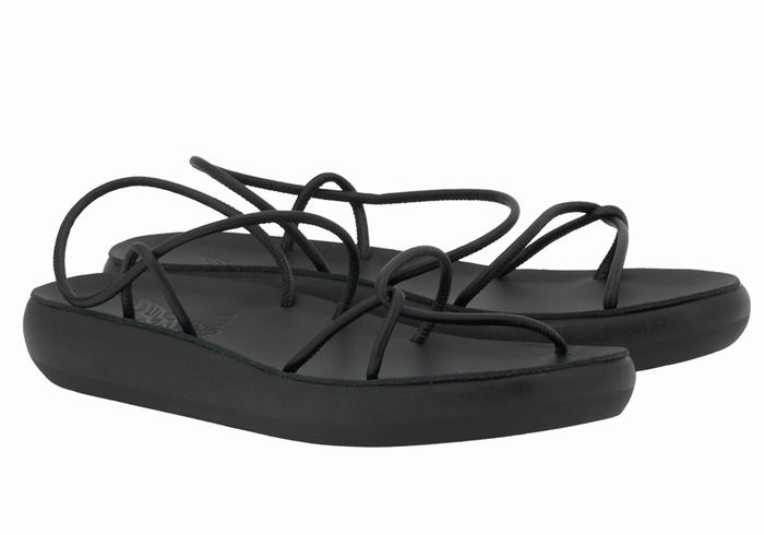 Black Women Ancient Greek Sandals Taxidi Comfort Back-Strap Sandals | RLF7142VW