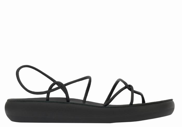 Black Women Ancient Greek Sandals Taxidi Comfort Back-Strap Sandals | RLF7142VW