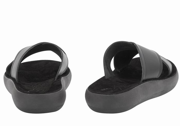 Black Women Ancient Greek Sandals Thais Comfort Slide Sandals | LYH2050AP