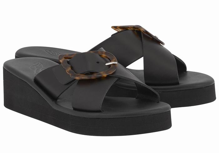 Black Women Ancient Greek Sandals Thais Rainbow Wedge Sandals | DVN5339MD