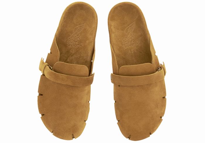 Brown Men Ancient Greek Sandals Atlas Slippers | ZZN9027SG