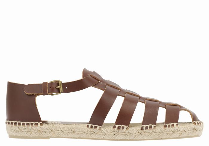 Brown Men Ancient Greek Sandals Samos 210 Fisherman Sandals | WTE5258FO