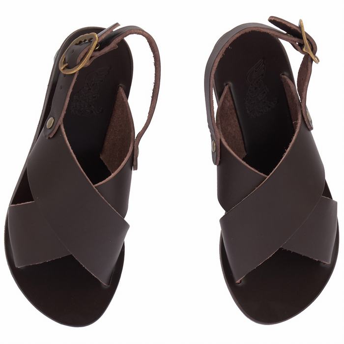 Chocolate Kids' Ancient Greek Sandals Little Maria Soft Casual Sandals | VVG5249HU