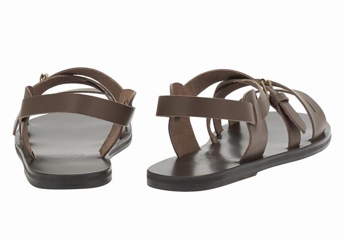 Chocolate Men Ancient Greek Sandals Hercules Leather Casual Sandals | FDS8722HP