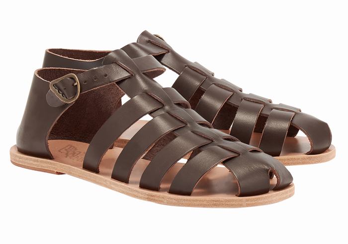 Chocolate Men Ancient Greek Sandals Homer Fisherman Sandals | UGZ9057QG