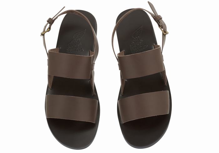 Chocolate Men Ancient Greek Sandals Irodotos Leather Casual Sandals | NDF1595YI