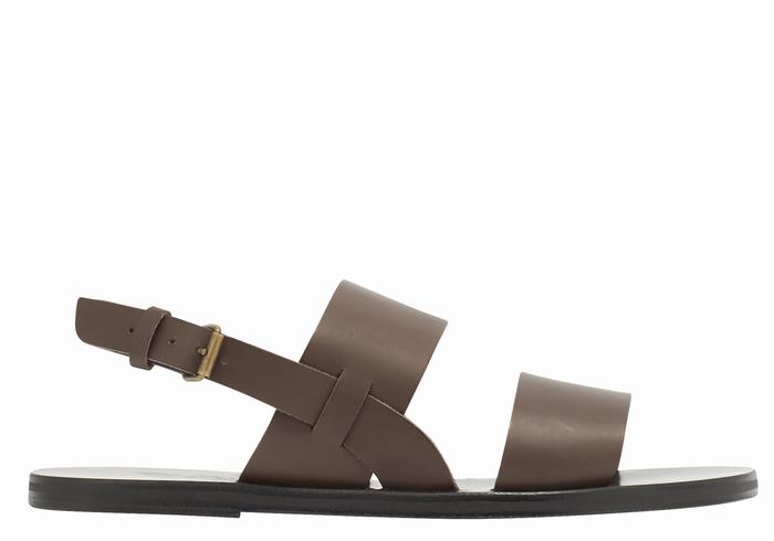 Chocolate Men Ancient Greek Sandals Irodotos Leather Casual Sandals | NDF1595YI