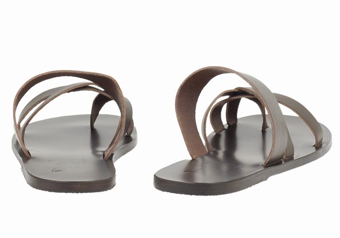 Chocolate Men Ancient Greek Sandals Jason Slide Sandals | HLF433IK