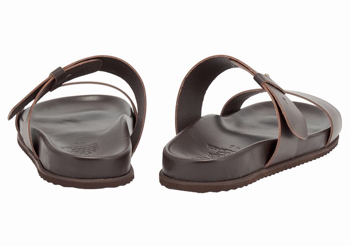 Chocolate Men Ancient Greek Sandals Kimon Slide Sandals | PKW2692UX