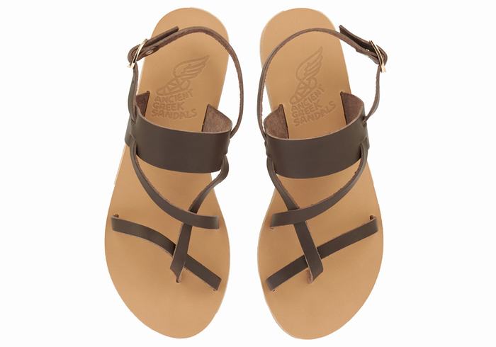 Chocolate Women Ancient Greek Sandals Alethea Back-Strap Sandals | MRX6541TL