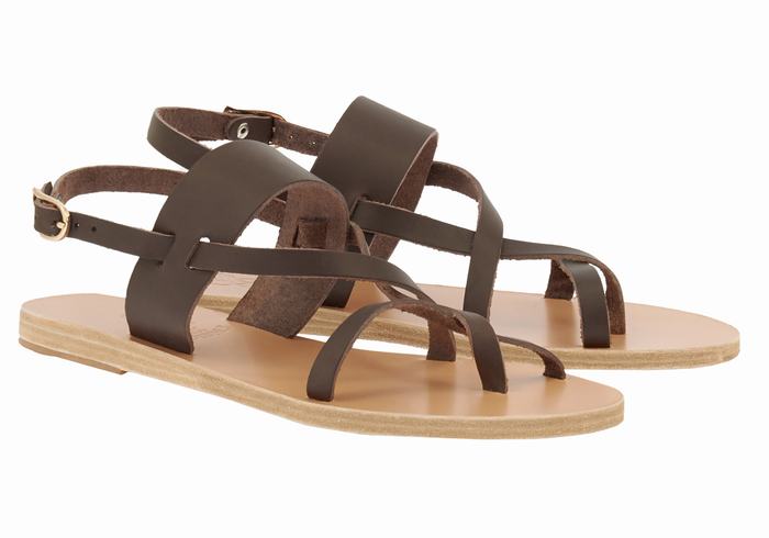 Chocolate Women Ancient Greek Sandals Alethea Back-Strap Sandals | MRX6541TL