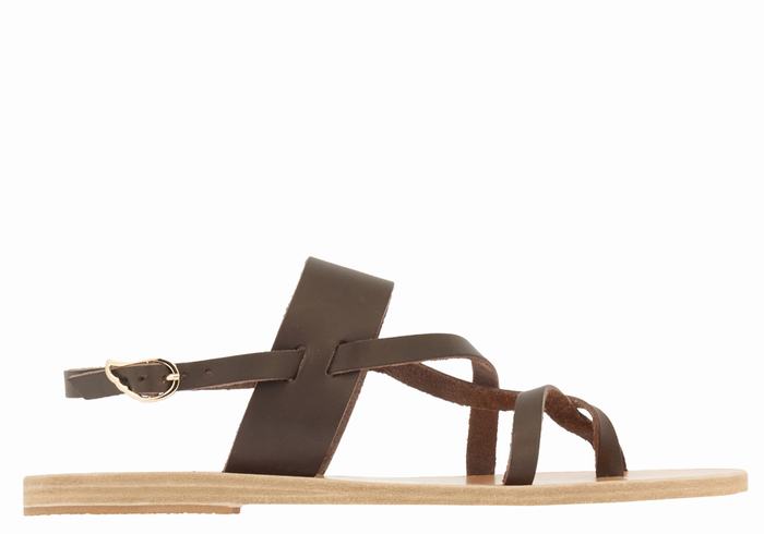 Chocolate Women Ancient Greek Sandals Alethea Back-Strap Sandals | MRX6541TL