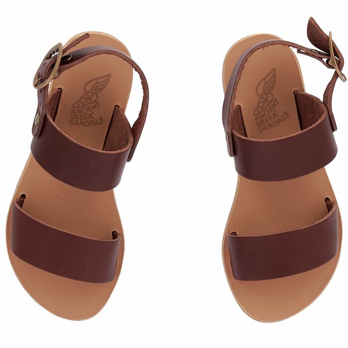 Coffee Kids' Ancient Greek Sandals Little Clio Soft Casual Sandals | NVF2757SY