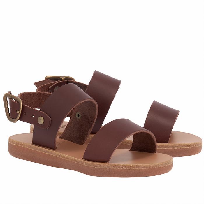 Coffee Kids' Ancient Greek Sandals Little Clio Soft Casual Sandals | NVF2757SY