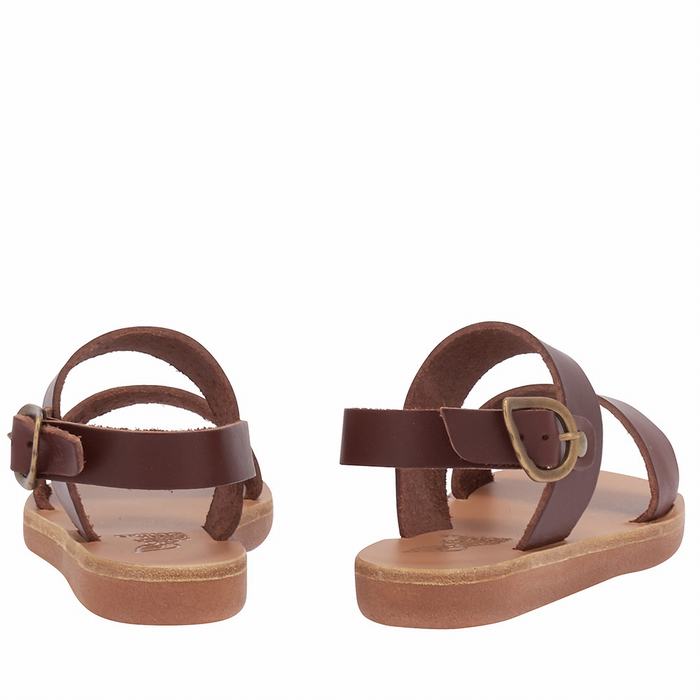 Coffee Kids' Ancient Greek Sandals Little Clio Soft Casual Sandals | NVF2757SY