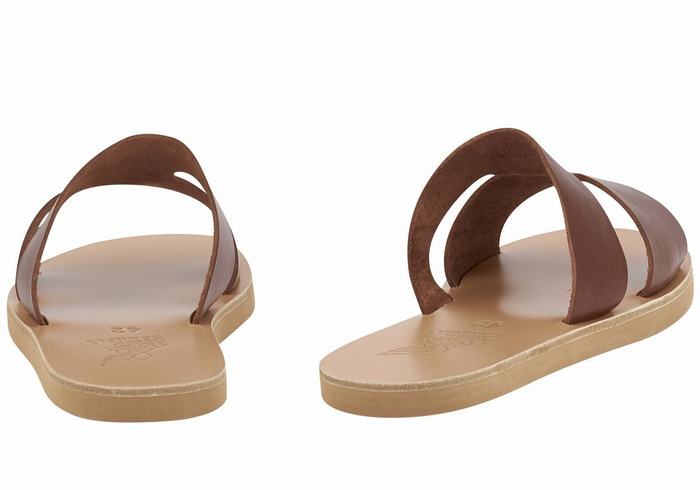 Coffee Men Ancient Greek Sandals Apteros Slide Sandals | HAB3850JX