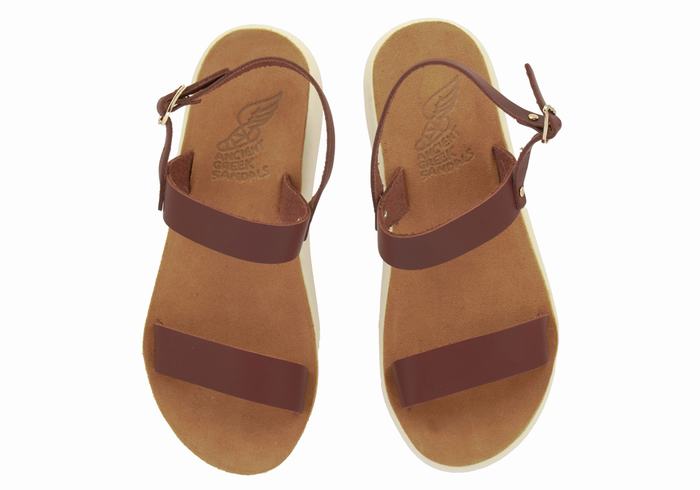 Coffee Women Ancient Greek Sandals Clio Comfort Casual Sandals | JIR1410GZ