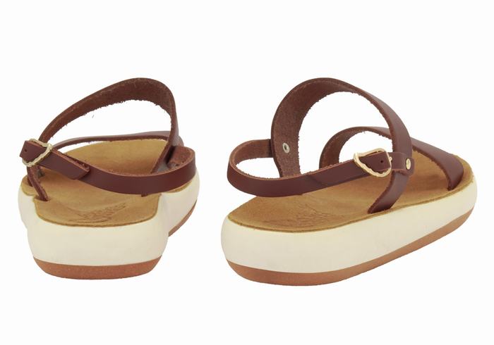 Coffee Women Ancient Greek Sandals Clio Comfort Casual Sandals | JIR1410GZ