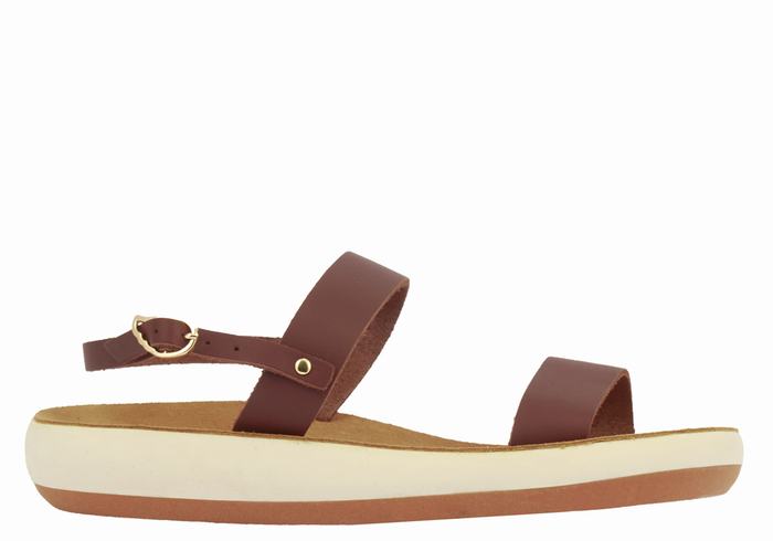 Coffee Women Ancient Greek Sandals Clio Comfort Casual Sandals | JIR1410GZ