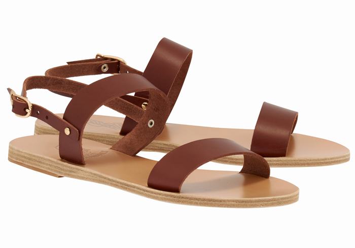 Coffee Women Ancient Greek Sandals Clio Back-Strap Sandals | RUR10074GA