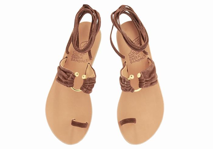 Coffee Women Ancient Greek Sandals Kerasia Gladiator Sandals | ODA7094CS