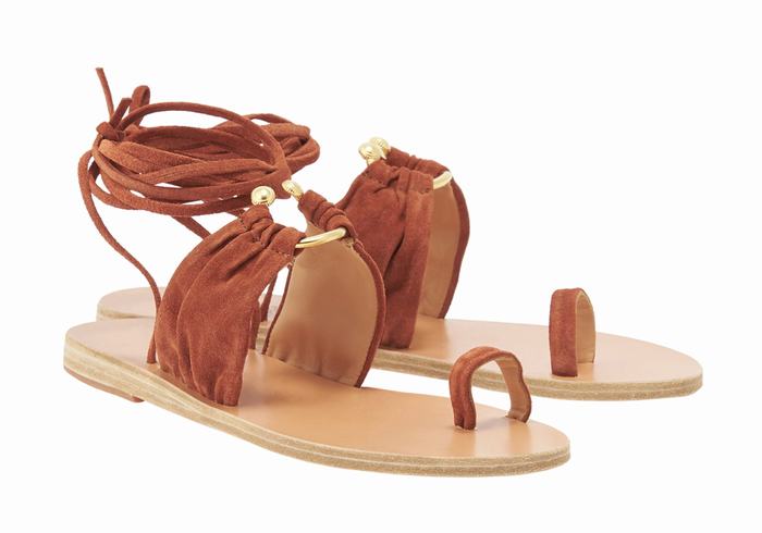 Coffee Women Ancient Greek Sandals Kerasia Gladiator Sandals | NQU179SC