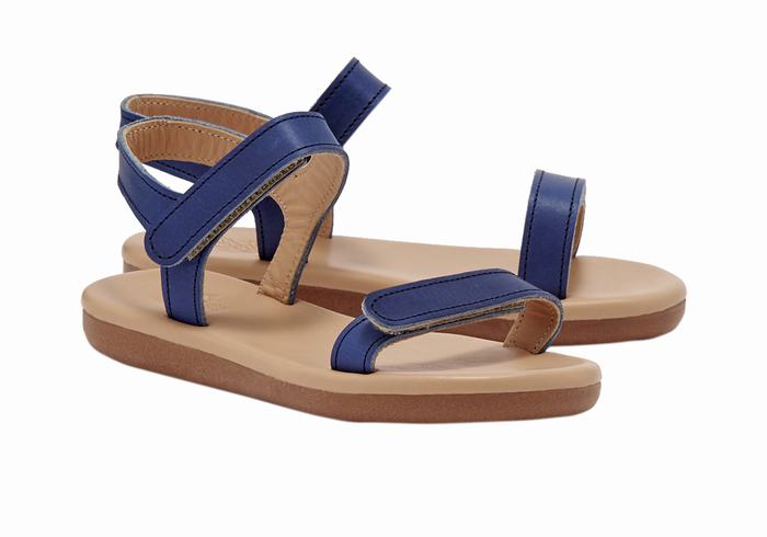 Dark Blue Kids' Ancient Greek Sandals Little Poros Soft Casual Sandals | UPY6576NR