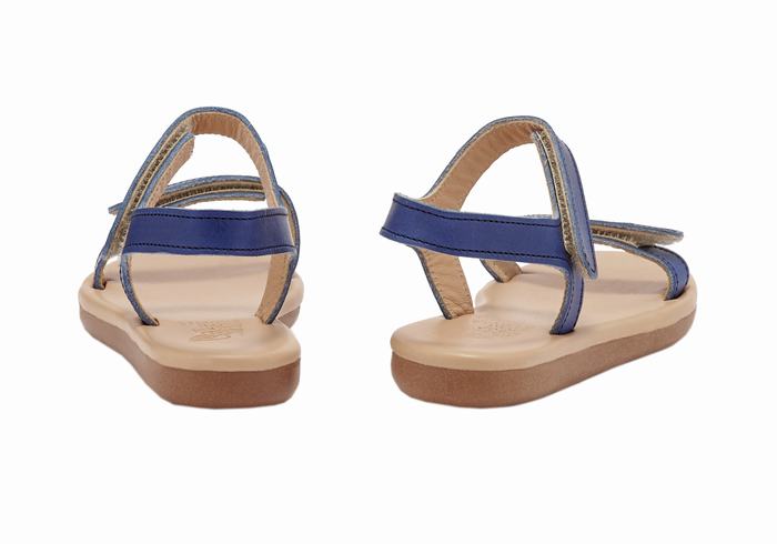 Dark Blue Kids' Ancient Greek Sandals Little Poros Soft Casual Sandals | UPY6576NR