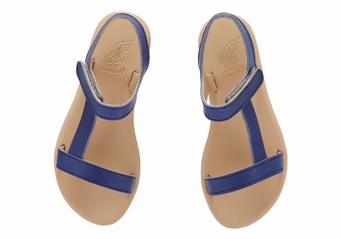 Dark Blue Kids' Ancient Greek Sandals Little Iasonas Soft Casual Sandals | TRW7871KY