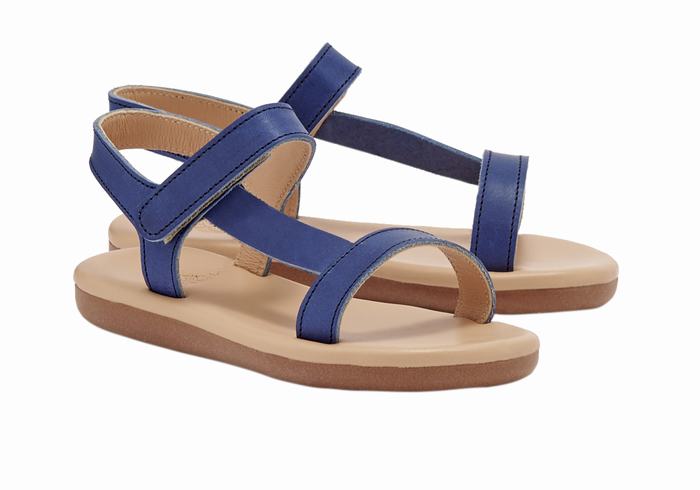 Dark Blue Kids' Ancient Greek Sandals Little Iasonas Soft Casual Sandals | TRW7871KY