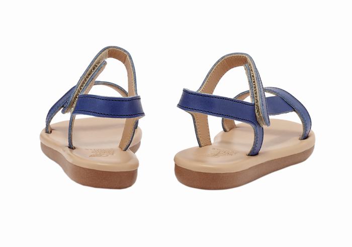 Dark Blue Kids' Ancient Greek Sandals Little Iasonas Soft Casual Sandals | TRW7871KY