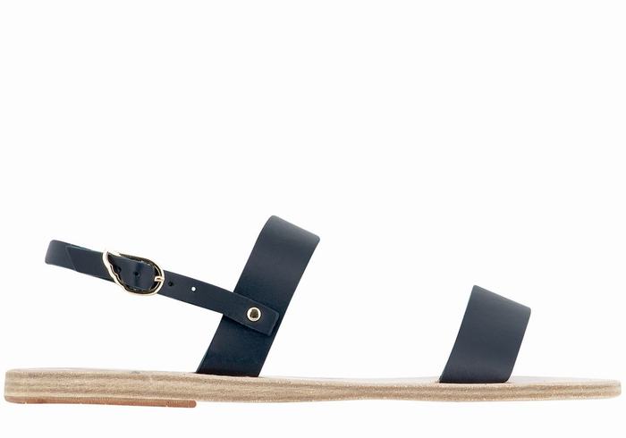 Dark Blue Women Ancient Greek Sandals Clio Back-Strap Sandals | OUR2079RU