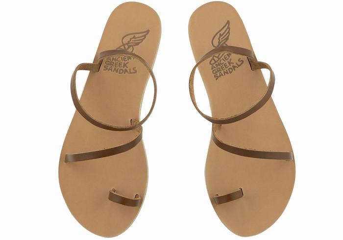 Dark Brown Women Ancient Greek Sandals Apli Eleftheria Leather Fisherman Sandals | RZE1769KF